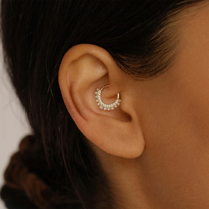 CANNER Pendientes de Aro de Oro de 18K con Perlas de 8mm para Mujer, Plata de Ley 925, Hipoalergénicos, Joyería para Piercing de Cartílago, Oreja, Nariz - Product Image 5