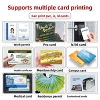 Impresora de Tarjetas de Identificación de PVC Dearcard P325E, Impresora de Tarjetas RFID NFC IC Blancas, Máquina Automática para Hacer Tarjetas de Membresía con Laminación para Oficina