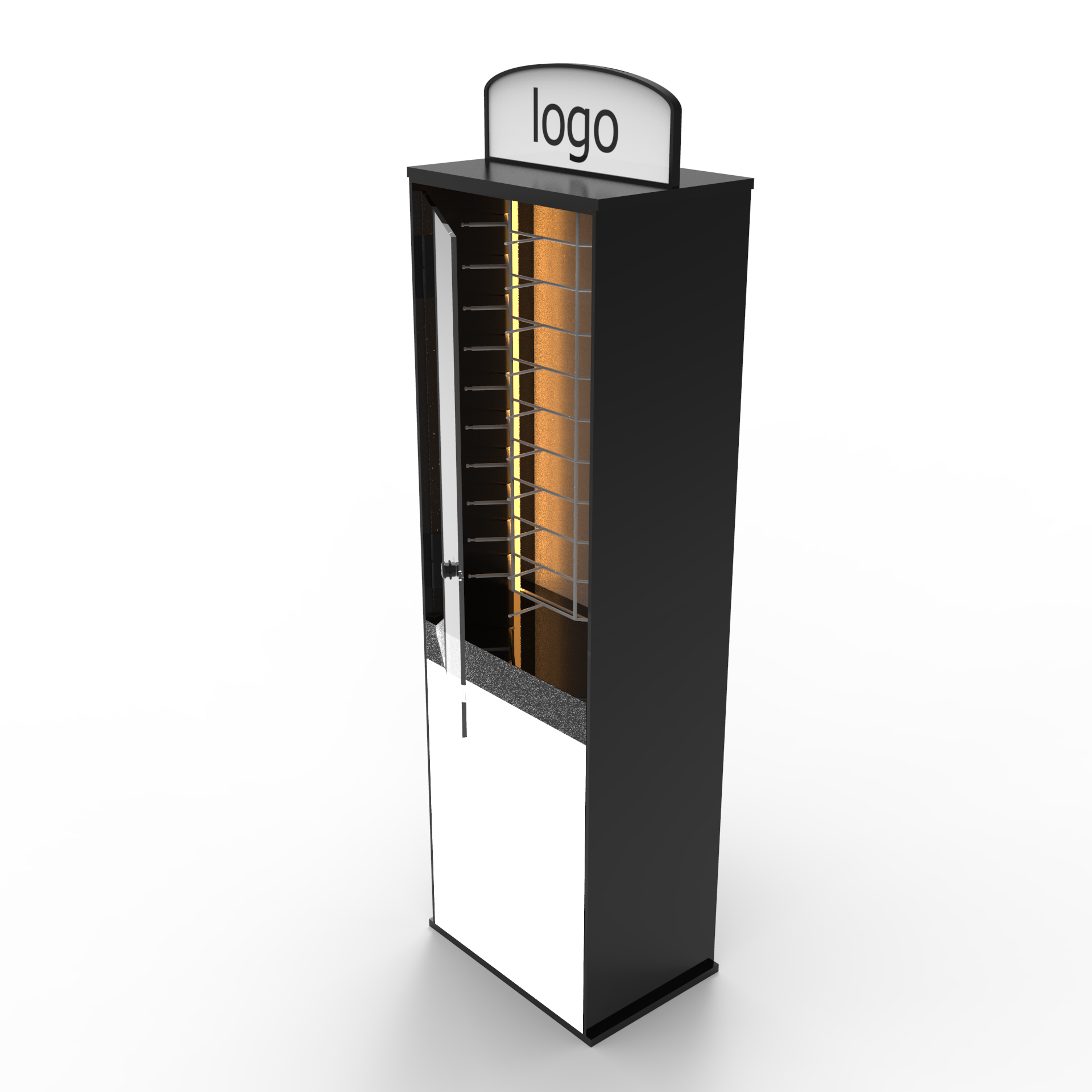 Apache Modern LED Floor Standing Garment Display Rack for Recyclable Acrylic Metal Wood MDF Store for