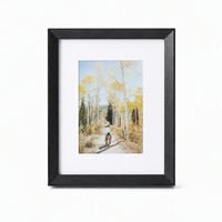 Cadre photo MDF 8x10 pouces couleur personnalisée, grain de bois noir, passe-partout, décoration intérieure, cadeau, présentoir d'art, cadre photo MDF