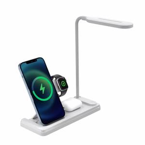 Lámpara de Mesa Plegable con Dispositivo de Carga para Teléfono Móvil, Reloj y Auriculares, Cargador Inalámbrico Rápido Multifuncional 3 en 1 de 15W - Product Image 5