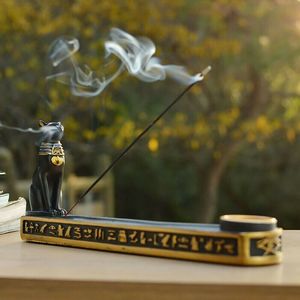 Porte-encens en résine représentant un chat <span class=keywords><strong>Bastet</strong></span> de la mythologie égyptienne, base de brûleur d'encens - Product Image 4