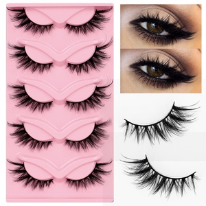 Cils 3D en faux vison effet œil de renard, cils postiches effet œil de chat, cils volumineux et naturels, vente en gros en marque privée - Product Image 2