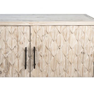 Buffet de rangement en bois de style Mid-Century Modern pour salon, meuble de rangement domestique avec base en fer - Product Image 3