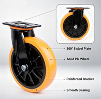 Roue pivotante à 360 degrés en PU électrophorétique haute résistance pour chariot et équipement industriels