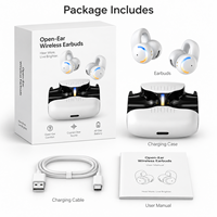 Écouteurs sans fil à clipser Secure Fit, Bluetooth 5.3 TWS, à oreille ouverte, pour le sport et la course, 6 heures d'autonomie, appels ENC