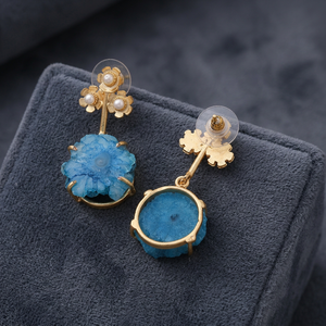 Pendientes de latón azul mate de moda para mujer con forma de gota de agua y estilo étnico, accesorio de joyería llamativo para boda - Product Image 3