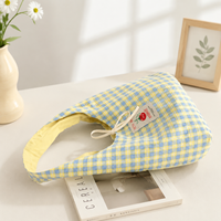 Grosir Tas Tote Fashion Motif Kotak-kotak Tas Kanvas Pelajar Tas Tote Kapasitas Besar Tas Belanja Tas Makan Siang Praktis