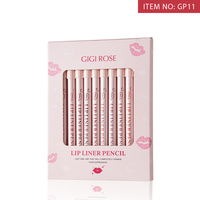 GIGI ROSE GP11 Crayon à lèvres et contour des lèvres en bois, fini mat, végétalien, haute pigmentation, longue tenue, waterproof, anti-transfert, avec pointe en feutre doux pour