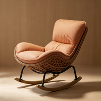 Fauteuil inclinable moderne et chaise longue de balcon, fauteuil de salon, chaise à bascule capitonnée pour chambre, hôtel, appartement