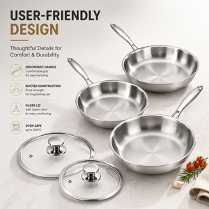 YITIAN - Juego <span class=keywords><strong>de</strong></span> Utensilios <span class=keywords><strong>de</strong></span> Cocina <span class=keywords><strong>de</strong></span> Alta Calidad para el Hogar, Sartén Antiadherente Duradera con Revestimiento <span class=keywords><strong>de</strong></span> Acero Inoxidable 304, con Tapa - Product Image 4
