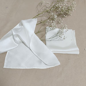 100% रेशम 20 मिमी कस्टम सादे सफेद रेशम साटन वर्ग स्कार्फ कोई पेंटिंग के लिए नहीं - Product Image 3