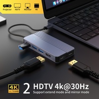Station d'accueil USB-C 11-en-1 avec adaptateur double HDTV, hub USB Type-C 100W PD, 3 ports USB, lecteurs de cartes SD/TF et audio 3,5 mm pour MacBook et ordinateurs portables