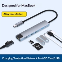 Ekspansi HUB Tipe-C untuk Pembagi USB dengan Port Ethernet & microSD (10 Port)