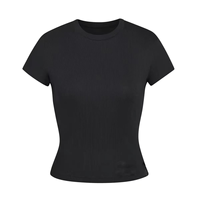 Camiseta corta básica de manga corta para mujer, Top Y2K, ropa de entrenamiento, camisetas de verano para mujer, camiseta transpirable de talla grande
