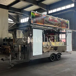 Chariot de vente de snacks en acier inoxydable EU, chariot mobile de restauration rapide pour l'extérieur avec COC - Product Image 1