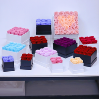 Boîte de décoration pour la Saint-Valentin, arrangement de fleurs de roses réelles, boîte cadeau, roses stabilisées, infinies, éternelles, préservées