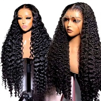 Perruque Lace Frontale 13x4 en Cheveux Humains Ondulés Profonds HD Transparente, Densité 200, 30-34 Pouces, Style Vague d'Eau Birmane