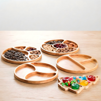 Plateau multifonctionnel en bambou pour fruits secs, pour le salon, l'heure du thé, les bonbons, les noix et les collations
