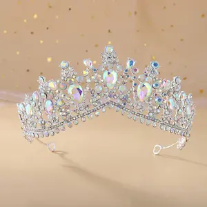 Baroque European Crystal Bride Crown Rhinestone Crowns And Tiaras Women Wedding Queen Crown