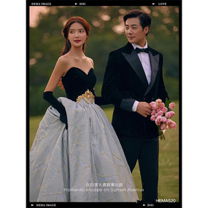 Strapless Sheath Wedding Dress Vintage Hepburn Style Black Light Formal Gown For Wedding Engagement Photoshoot Adult Size - Product Image 3