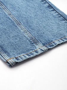 Jeans cargo en denim bleu à jambes larges pour hommes, coupe ample, pantalon confortable pour le style de rue, les voyages décontractés, le travail en plein air et la mode moderne - Product Image 2