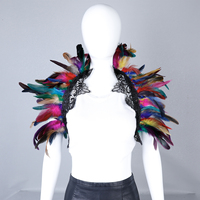 Châle décoratif en plumes fait main pour défilé de carnaval, spectacle de boîte de nuit, cosplay, accessoires de photographie, fête de fin d'année