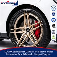 Vente flash - Jantes de voiture en alliage forgé en carbone 2 pièces, couleur or champagne, 22x10.5 23x11, 5x120, pour Range Rover L460