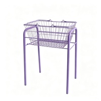 Cesta de Compras para Supermercado e Rack de Cestas com Base Alta de Metal para Loja de Conveniência e Loja de Cosméticos