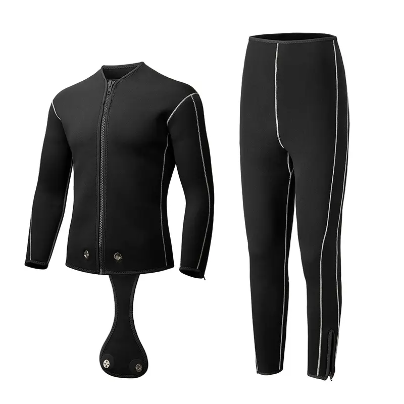 Wetsuit Men'S Professional Deep Diving Fishing 3/5MM Free Diving Outdoor Black Zipper Warm Split Wetsuit Pants