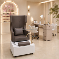 Fauteuil de pédicure électrique inclinable de luxe, 360° °   Station de manucure rotative pour spa des pieds avec pompe de vidange pour salon de manucure