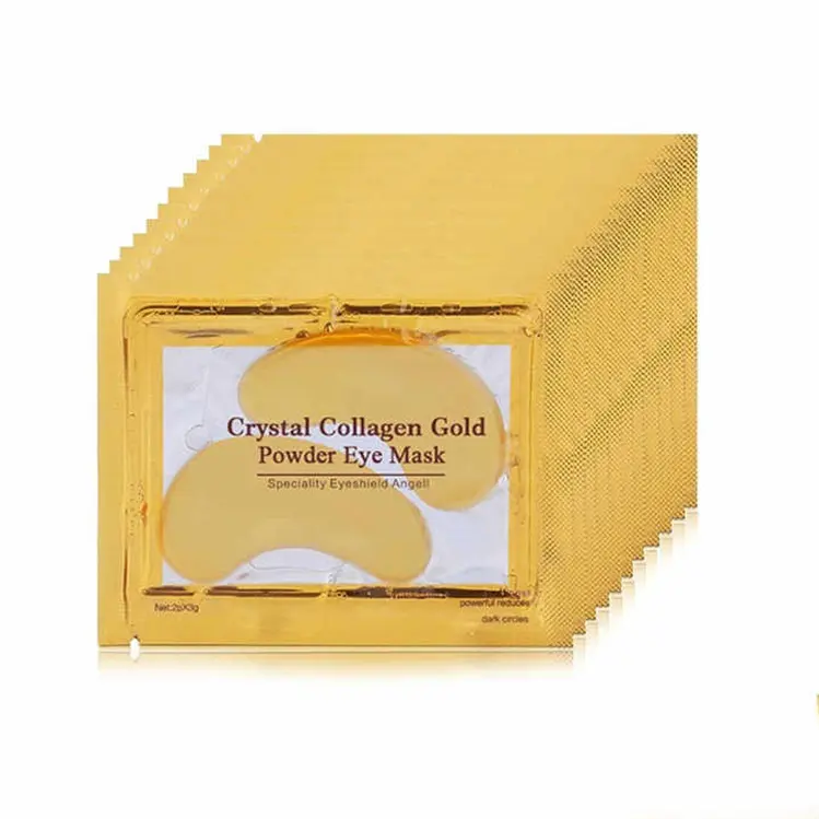 Hot Selling Private Label 24K Goud Kristal Collageen Oogmasker Voor Huidverzorging Donkere Kringen Verwijderen Anti Rimpel