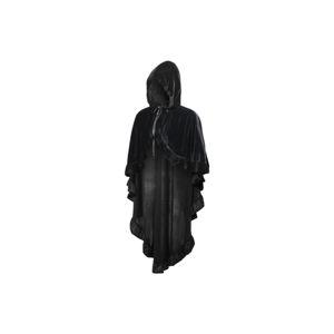 TD velluto nero con cappuccio con cappuccio mantella di Halloween strega e vampiro Costume con vestaglia Top per bambini