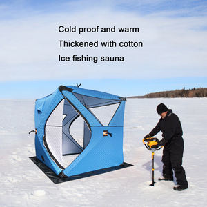 Tienda de Sauna aislada Hexagonal portátil para exteriores Refugio térmico de pesca en hielo emergente para acampar móvil - Product Image 6