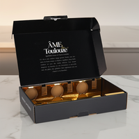 Lot de 6 bouteilles de vin en gros avec logo personnalisé, coffret cadeau, emballage en carton ondulé rouge, finition mate UV et pelliculage mat