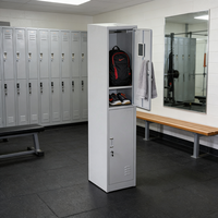 Casier de rangement métallique personnalisé à 2 niveaux pour étudiants, armoire en fer pour vestiaire, casiers scolaires
