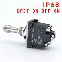 Interrupteur à bascule SPST DPST 15A 250VAC On-off/on-on/on-off-on 3 positions 6 broches, interrupteur momentané DPDT en bakélite, instruments IP68