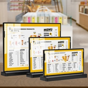 Tùy chỉnh miễn phí đứng dẫn ánh sáng hộp hai mặt bàn hiển thị ánh sáng Hộp cho thân thiện với môi menu Áp phích - Product Image 1