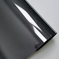 Autocollant en PVC effet carbone forgé, changeant de couleur, pour console centrale, rétroviseur, film intégral noir