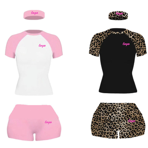 2026 Women <strong>Sets</strong> Lounge Shorts <strong>Set</strong> Leopard Cheetah Print Custom <strong>Embroidery</strong> LOGO High Quality Shirts Clothing Women Shorts <strong>Sets</strong> - Product Image 1