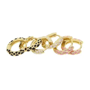 Модные серьги для женщин геометрические круглые кольца с красочными эмалированными кольцами