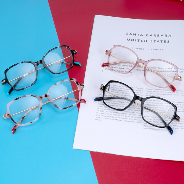 Factory Direct-Sale Custom Logo Optical Eyeglasses Frames Designer Good-looking Acetate Metal Near-Vision Frames