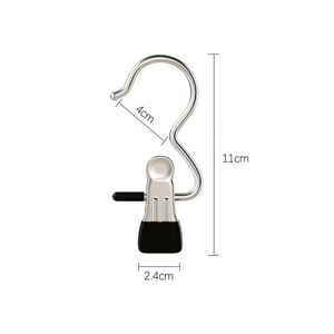 Stainless Steel Clothespins Laundry Hooks With Hooks <b>Pants</b> Rack Portable Hanging Clothespins Closet Clothes Storage Box Hanger - Product Image 3