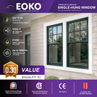 Fenêtre verticale à rupture de pont thermique EOKO CSA NFRC CE, double vitrage, aluminium blanc, coulissante, à double battant, design moderne pour maison