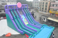 20 ans personnaliser 4 voies toboggan gonflable avec piscine pour adultes ou enfants