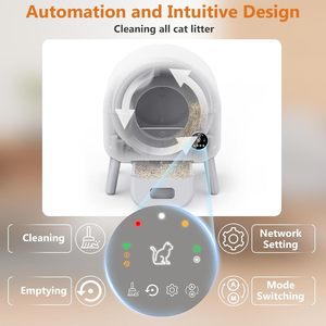 Toilette Intelligente pour Chat 76L Grande Capacité Contrôle à Distance par APP Élimination des Déjections en un Clic Nettoyage Automatique Facile à Nettoyer Litière ABS - Product Image 5