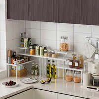 3-laags carbonstalen hoekorganizer voor keuken, badkamer, aanrechtblad, opbergplank voor thuisgebruik, aanrechtkeukenorganizer