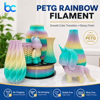 Filament d'imprimante 3D Becreative PETG PEI Rod Rainbow 1,75 mm haute résistance brillant dégradé multicolore 245-255 FDM pour imprimantes 3D