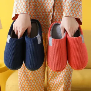 Pantofole da Donna e <span class=keywords><strong>Uomo</strong></span> all'Ingrosso, Punta Rotonda, Tomaia in Cotone, Suola Spessa e Morbida, Antiscivolo, Termiche, per Interni <span class=keywords><strong>Invernali</strong></span> - Product Image 3