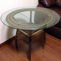 Vente en gros de verre trempé rond transparent de 12 mm et 48 pouces pour plateau de table de bar, emballé en carton